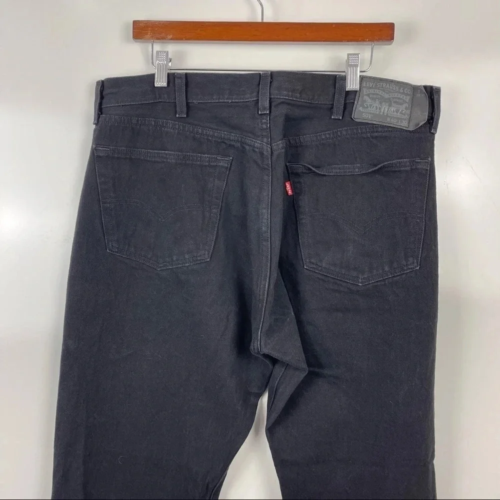 Levi's Black Classic 501 Straight Leg Button Fly Jeans Size 40x30
